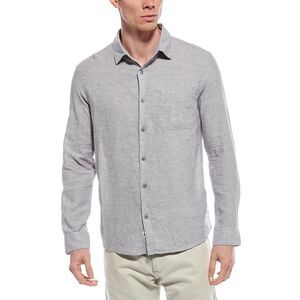 Mr. Swim Mens Mr.Swim Linen-Blend Shirt, Gray